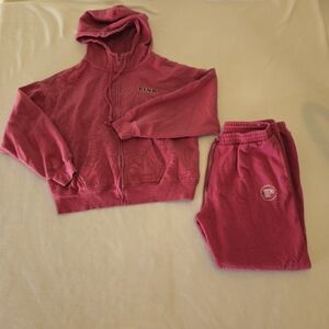 PINK Hoodie and Sweatpants Set Size S PURPLE